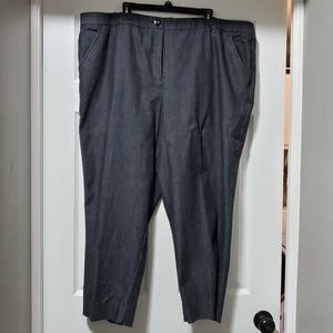 Plus Sz 24W Larry Levine Heather Gray Pants
